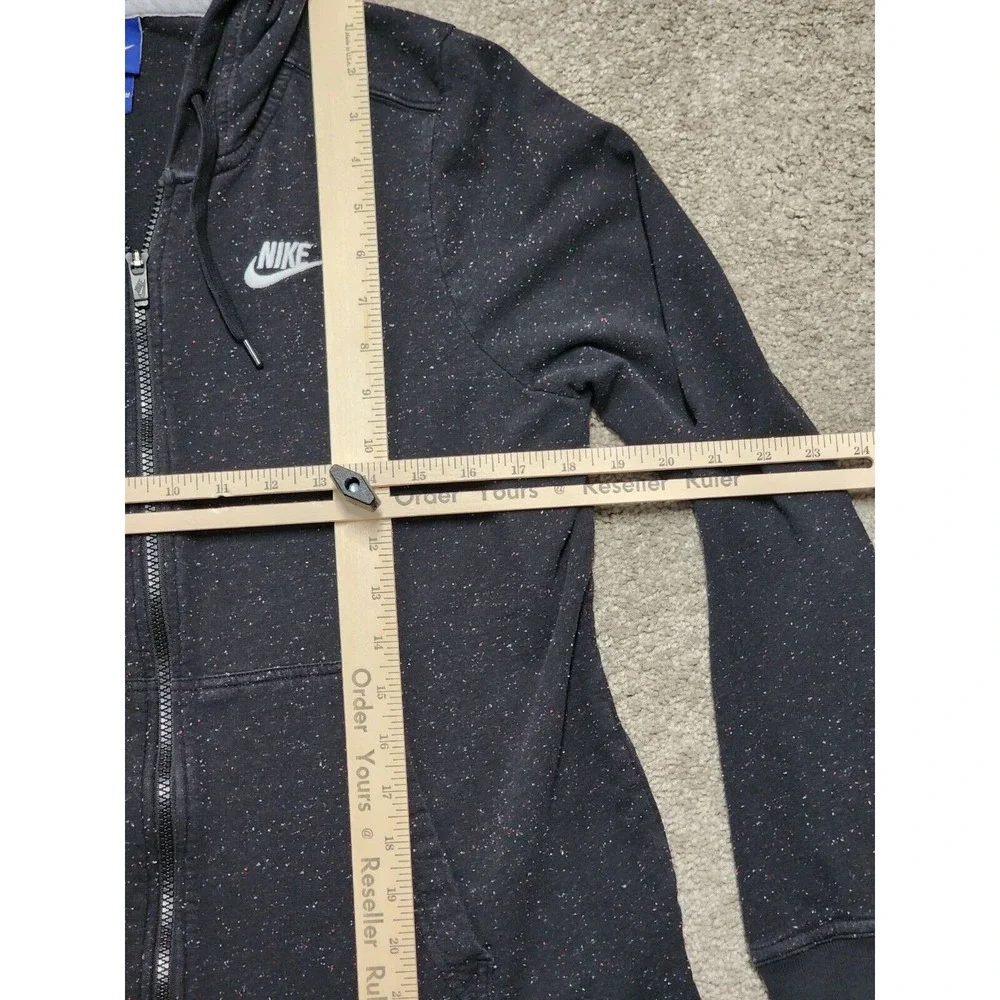 Rare Y2K Nike Speckled Hoodie Full‎ Zip Jacket Womens Medium Black - Picture 16 of 16